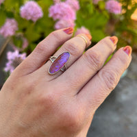 Dragon's Breath Glass in Simple Sterling Ring