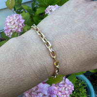 Disco Gold Faceted Cable Link Chain Bracelet