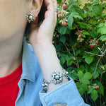 Gorgeous Foliate Sterling Bracelet & Earring Set by Cini
