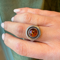Polish Baltic Amber & Sterling Silver Ring
