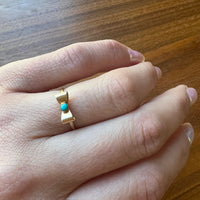 Smart Little Gold & Turquoise Bow Ring
