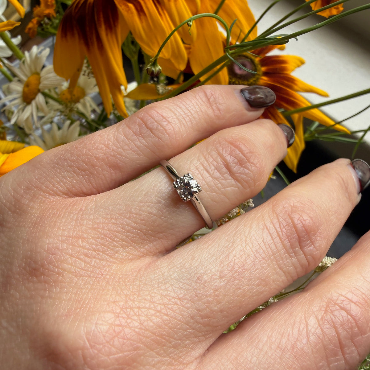 Elegant .40ct Old European Cut Diamond Solitaire Ring