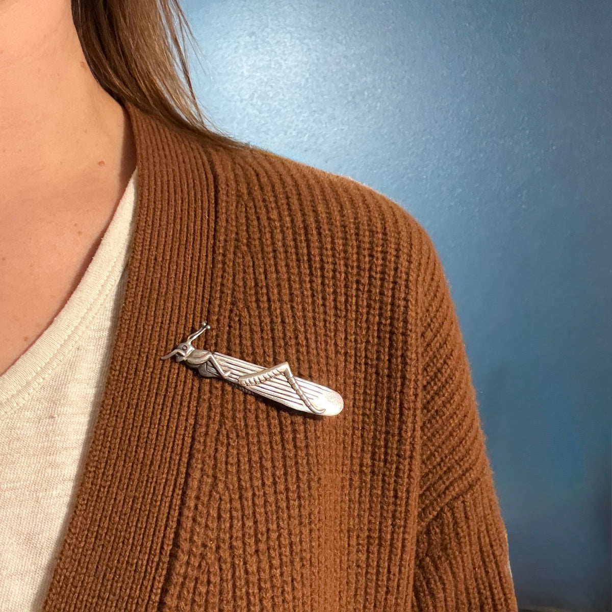 Hector Aguilar Sterling Grasshopper Brooch