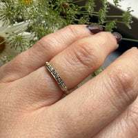 Rose Cut Diamond & Forget-Me-Not Band