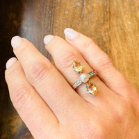 French Art Nouveau Diamond and Topaz Ring