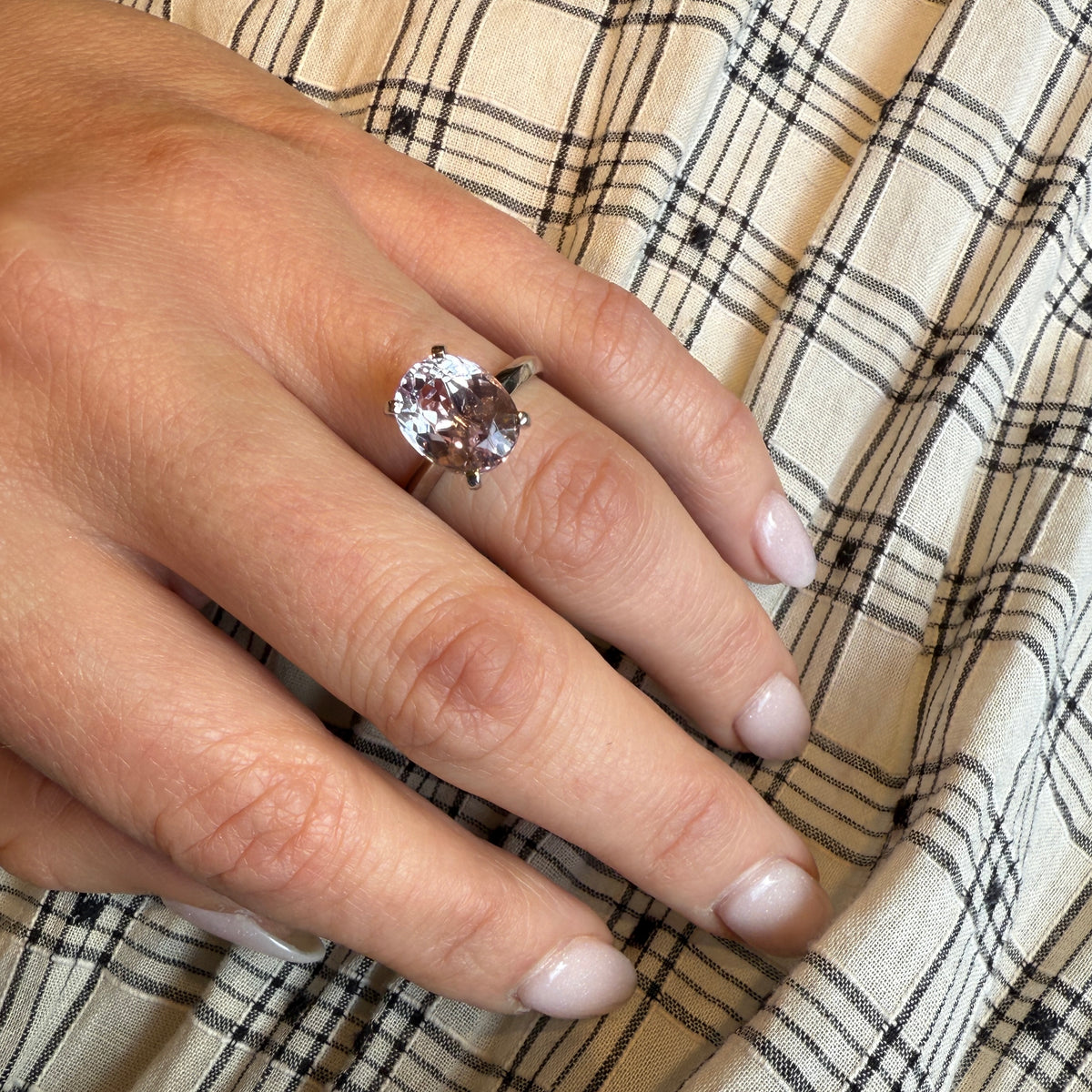 Lovely Kunzite Solitaire Ring