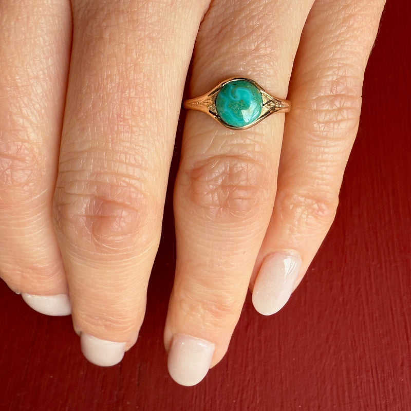 Love the Planet Recycled Turquoise and Gold Ring