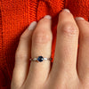 Pretty Petite Cornflower Blue Sapphire and Diamond Ring