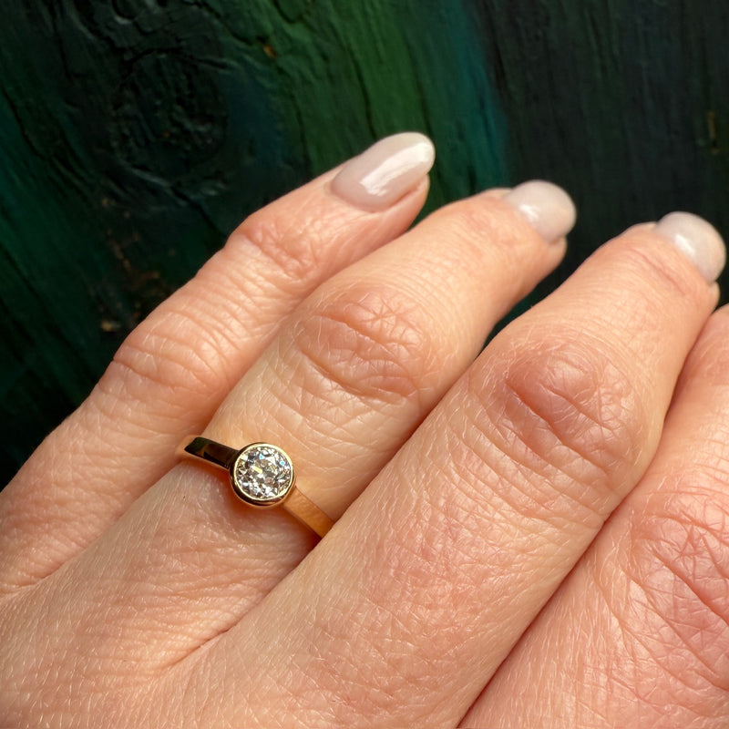 Recycled Gold and An Old Euro Diamond Solitaire