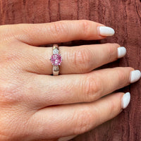 Pretty Pink Sapphire Diamond Engagement Ring