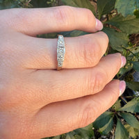 English Stepped Diamond Band in Platinum & 18ct