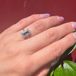 English Sapphire & Diamonds in Platinum Picture Frame Ring