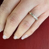 Two-Tone Gold & Diamond Retro Wedding Band
