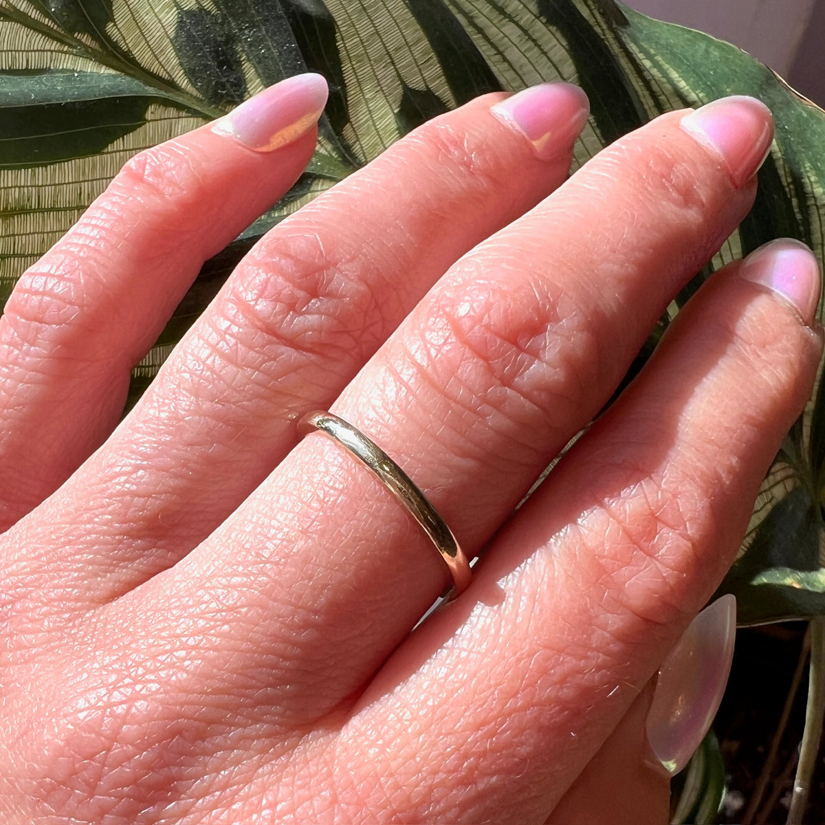 Slim 14k Gold Wedding Band in Size 8.25