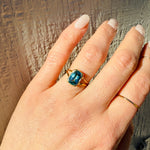 Tropical Blue Zircon in Sunny 18k Gold Ring by 720