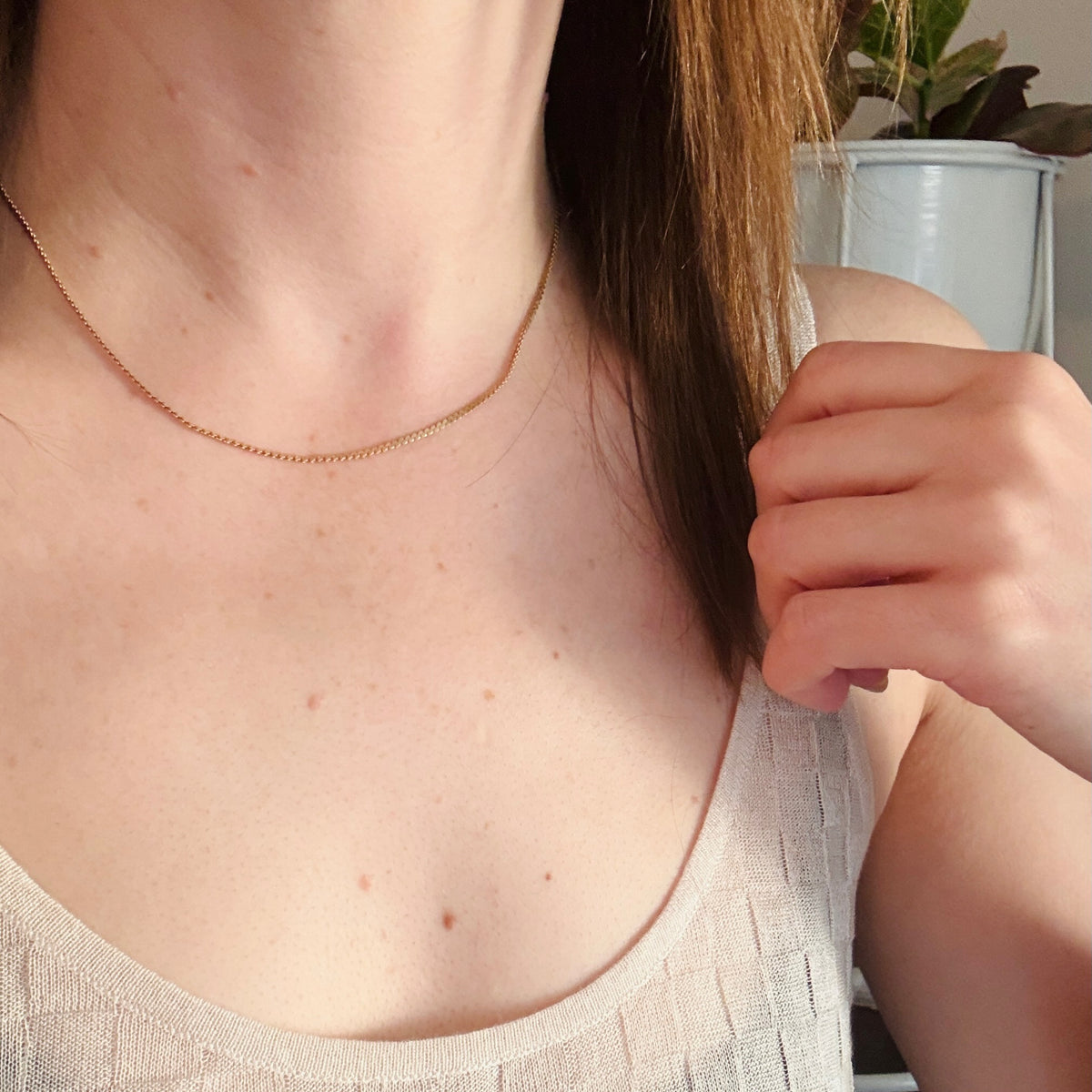 Pretty 17" 14k Gold Serpentine Chain