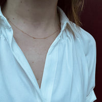 Magical Opal Bead Station Necklace by brunet