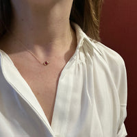 Scarlet Ruby Beads in Gold "O" Necklace by brunet