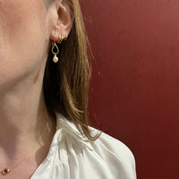 Vintage Pearl & Handmade Gold Detail Earrings by brunet