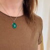 Brilliant Malachite Bull's Eye in Sterling Pendant