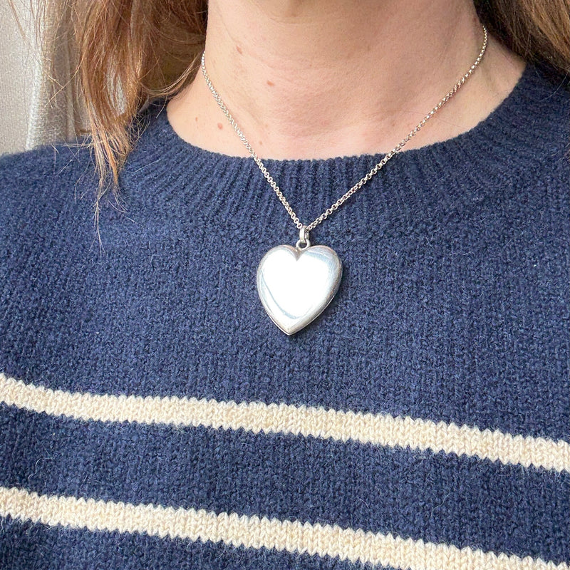 Ideal Deco Era Sterling Silver Heart Locket
