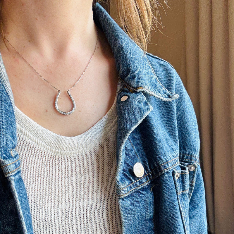 Platinum & Diamond Horseshoe Necklace