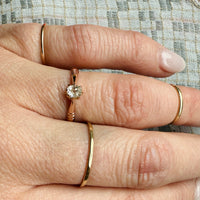 Old Mine Cushion Cut Diamond in Rosy Gold Solitaire Ring