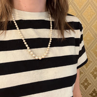 Dreamy 22" Pearls with Diamond Art Deco Clasp