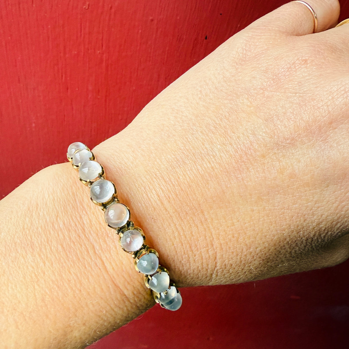Enchanted Moonstone & Silver Gilt Bangle