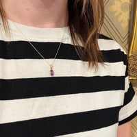Delightful Amethyst in Gold Bezel Necklace