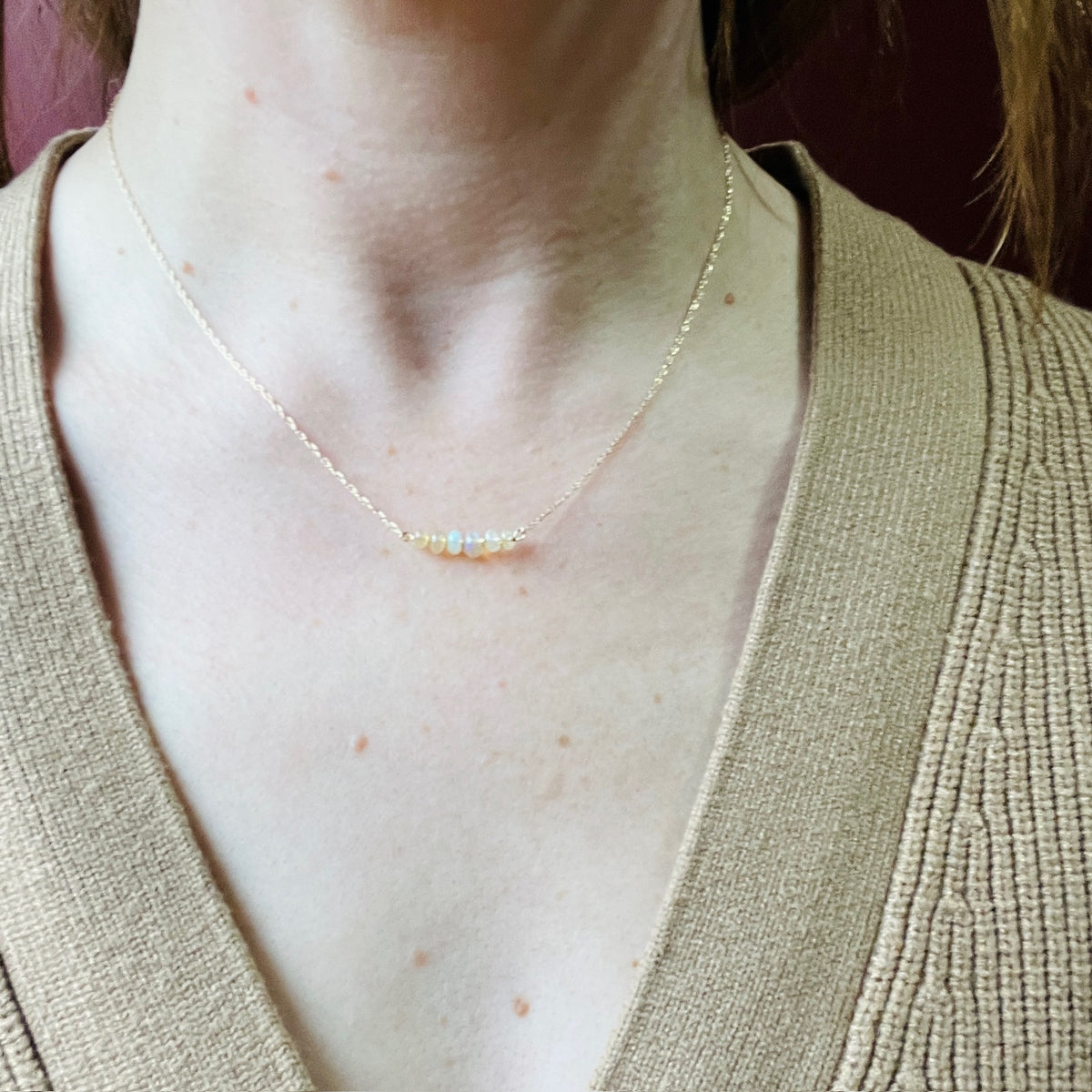 Olio Arc Necklace in Opals by brunet