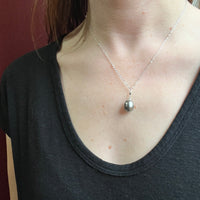 Tahitian Pearl & Black Diamond Necklace by brunet