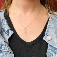 Opal Drop Necklace with Handmade Gold Detail by brunet