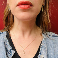 Opal Drop Necklace with Handmade Gold Detail by brunet