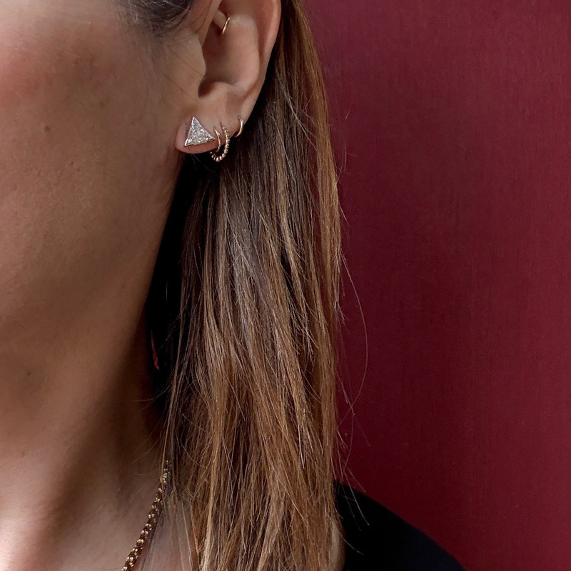 Scintillating Triangle-Shaped Diamond Stud Earrings