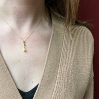 Pearl & Vintage Gold Drop Necklace by brunet