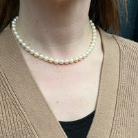 Glossy 16" Cultured Pearl Necklace with Sterling Clasp