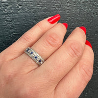 Sublime Sapphire & Diamond in Platinum Art Deco Band
