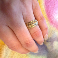 Handsome Scaled 14k Gold NOS Wedding Band