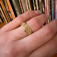 Retro Style Engraved Two-Tone Gold NOS Band