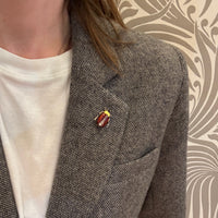 Sassy Little Gold & Diamond Beetle Brooch