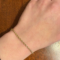 Vintage 14k Gold Twisted Rope Chain Bracelet
