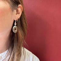 Glossy Sterling Silver Drop Earrings