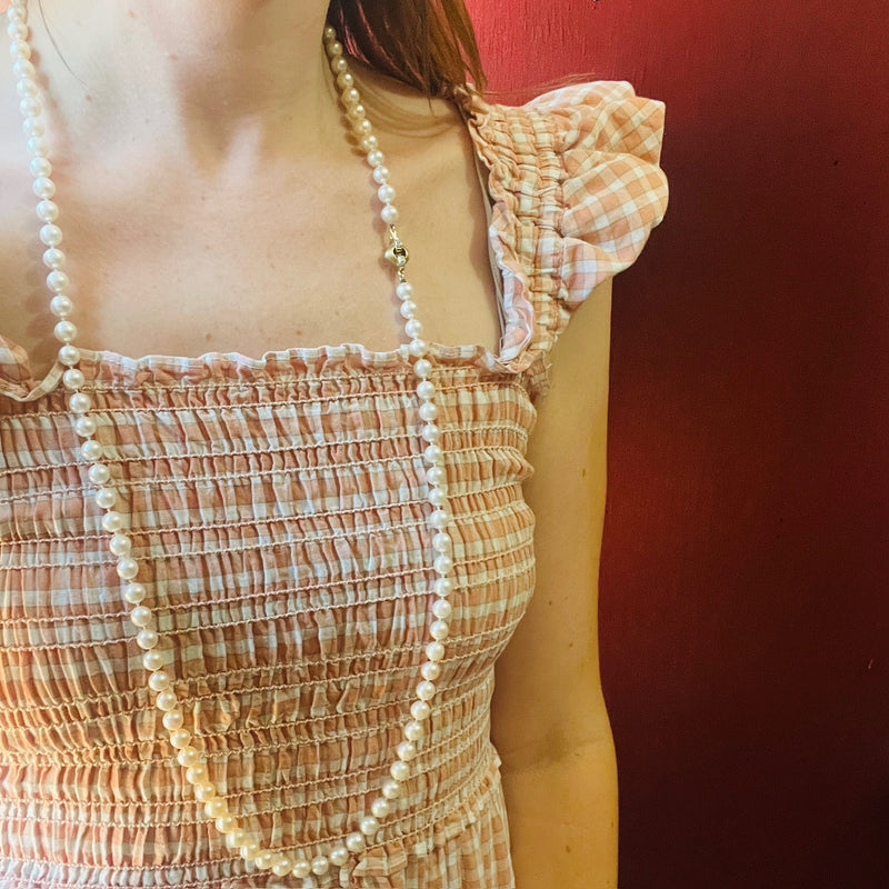 Sumptuous Opera Length Pearls with Diamond Clasp
