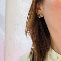 Sterling Silver Studs with Crosshatch Inlay