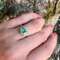 Dynamic Emerald & Diamond Ballerina Ring
