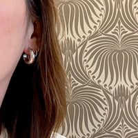 Pretty Engraved Sterling Silver Hoop Earrings