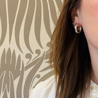 Sterling Hoop Earrings with Gold Posts