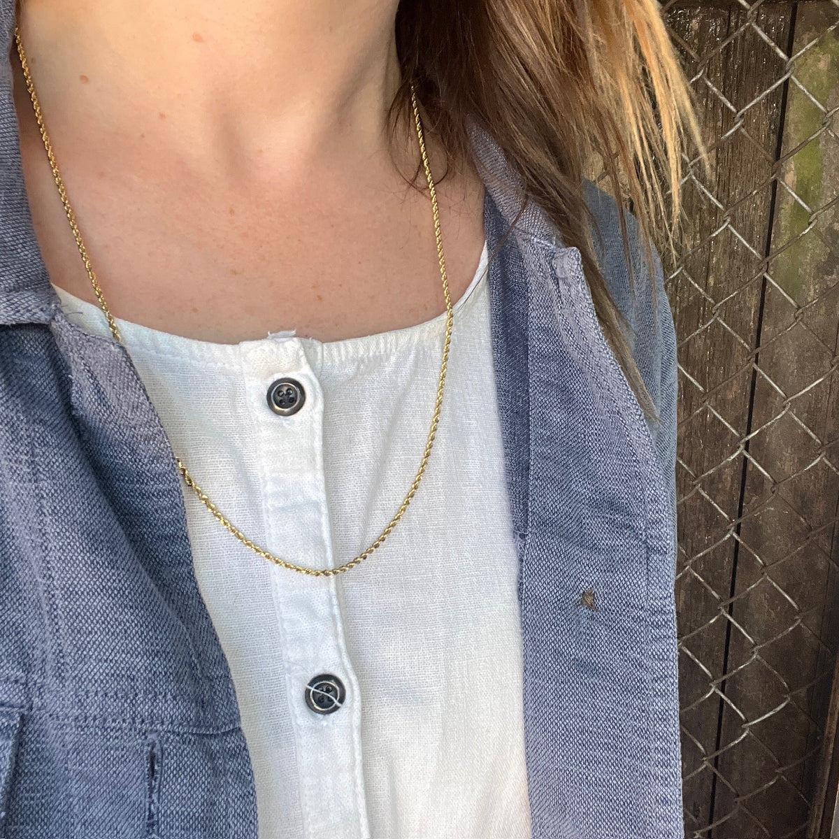 Glittering 24" 14k Gold Faceted Rope Chain