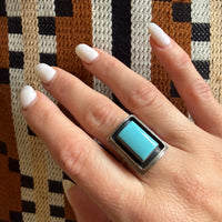Sleeping Beauty Turquoise Modernist Statement Ring